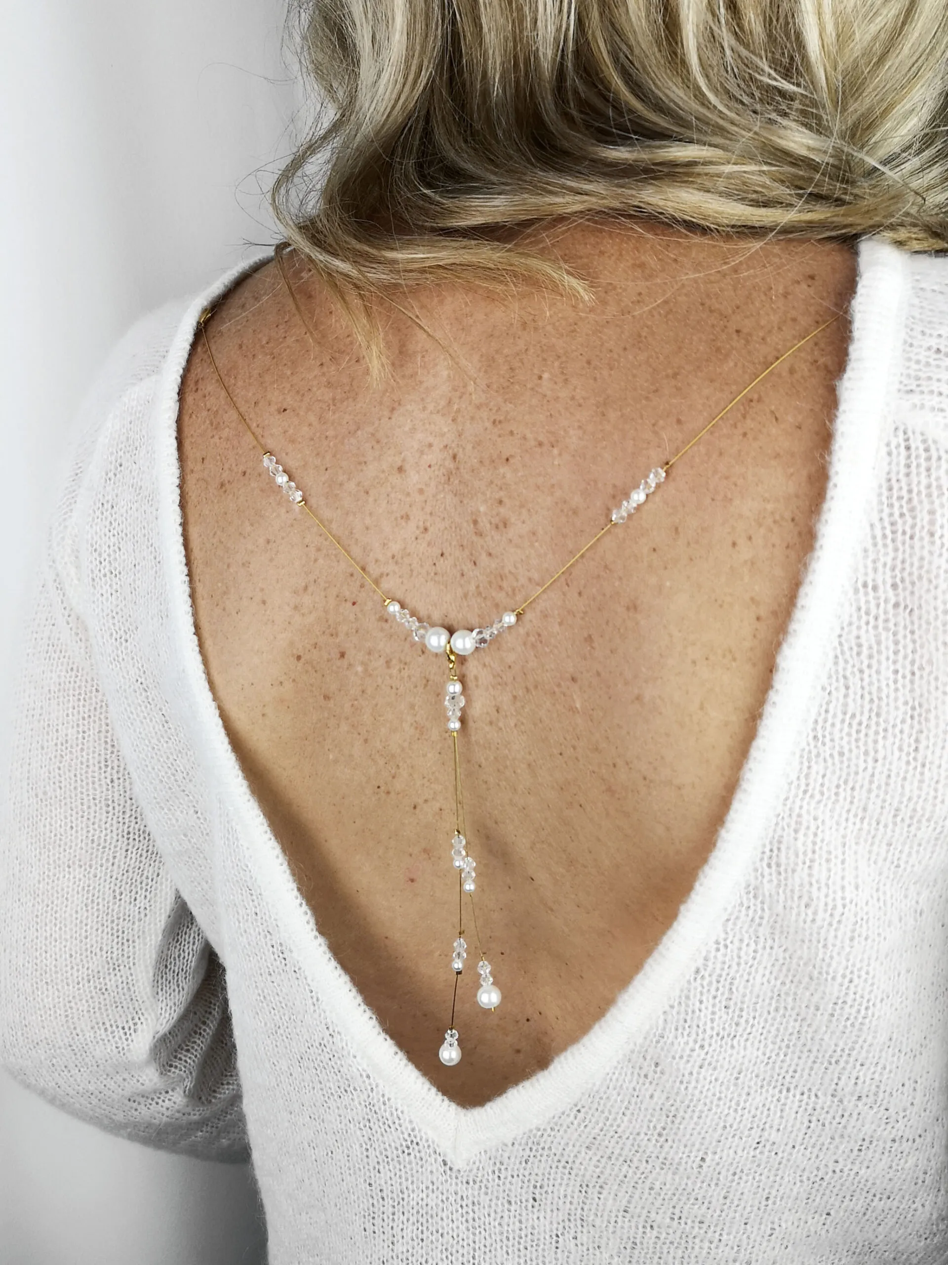 #long charm - pearl