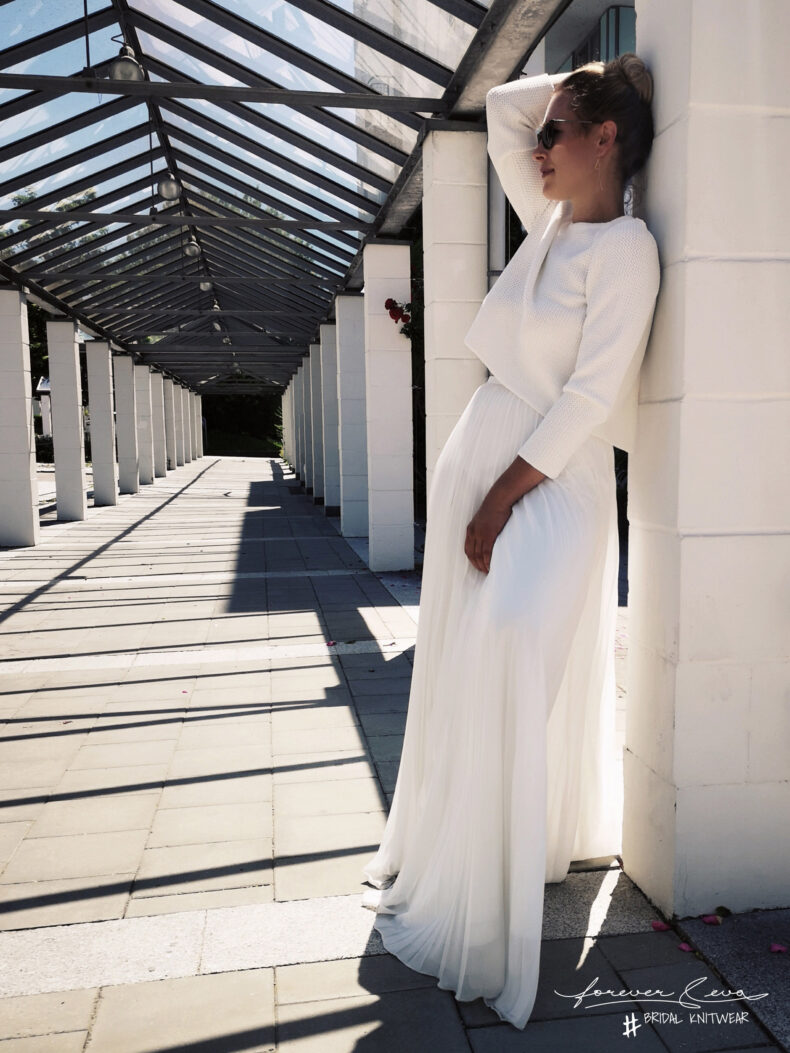 #be joy Braut-Strickjacke in ivory mit Schleife