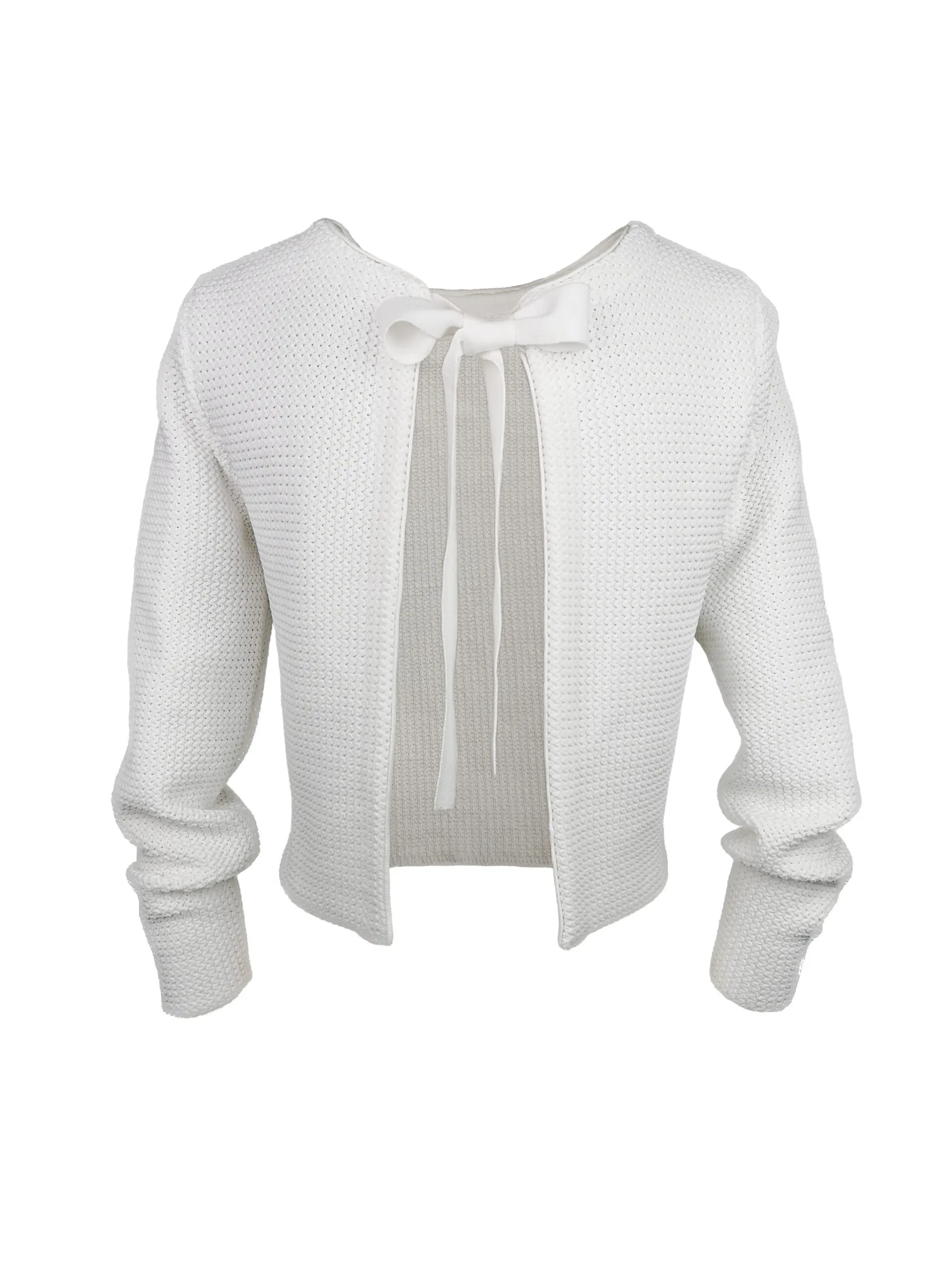 #be joy Braut-Strickjacke in ivory mit Schleife – Ansicht 3