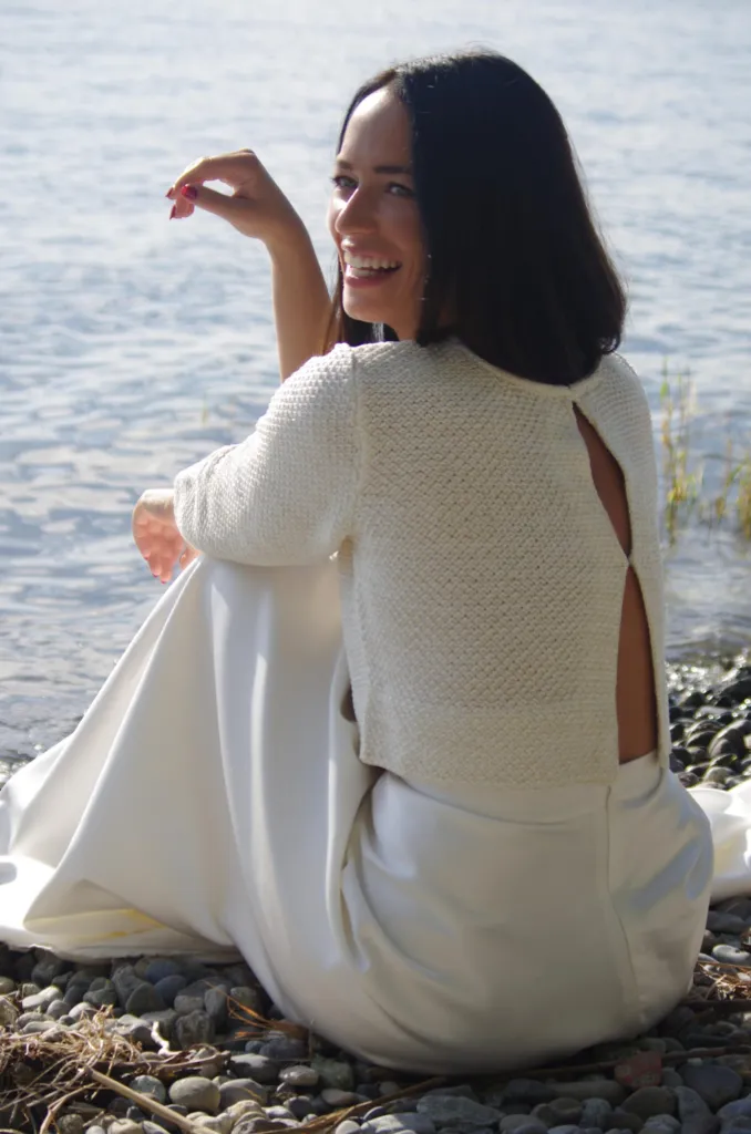 #be sparkling Braut-Strickjacke in ivory/gold