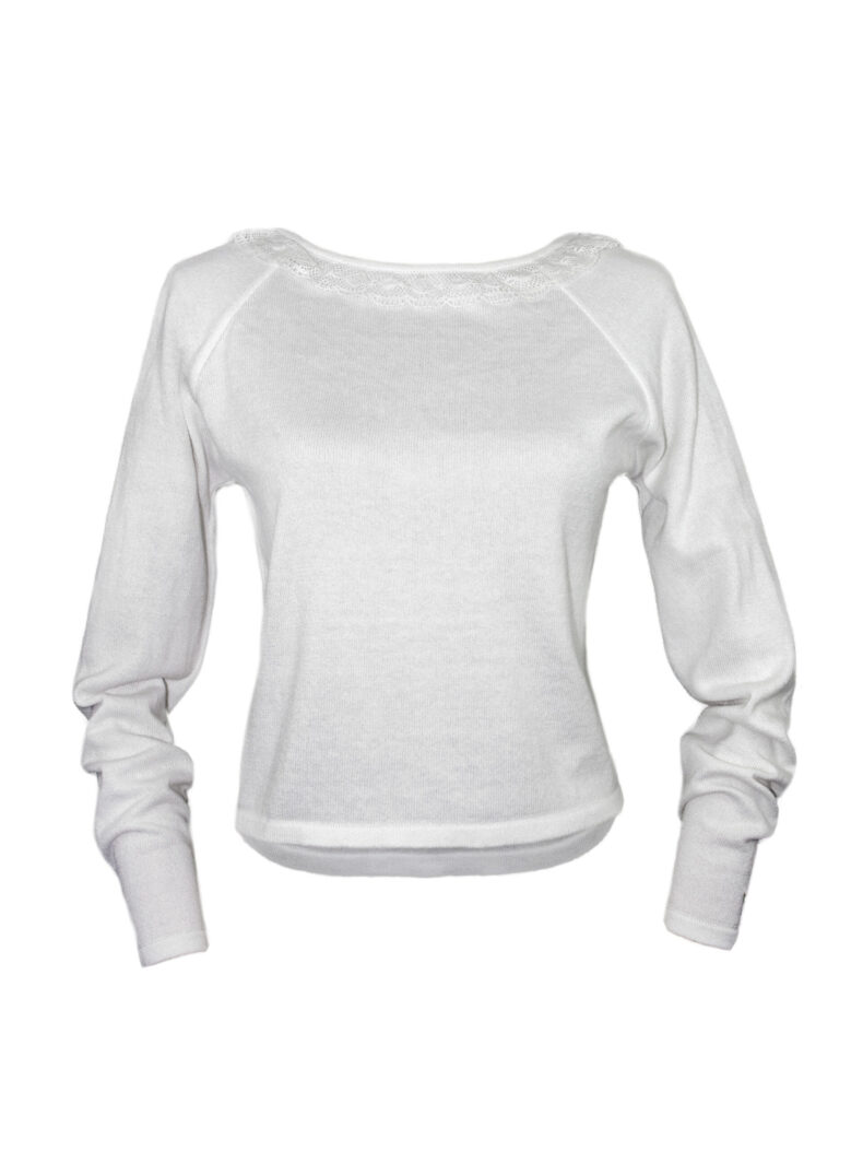 #be cute V-Ausschnitt-Pullover und Spitze