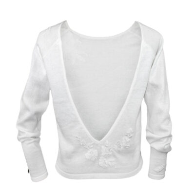 #be fancy V-Ausschnittpullover mit Blumenspitze