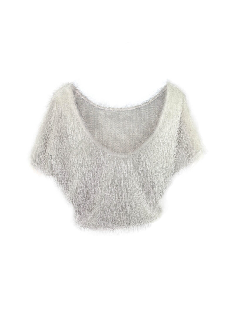 #be sophisticated Kurzarm Pullover in Felloptik