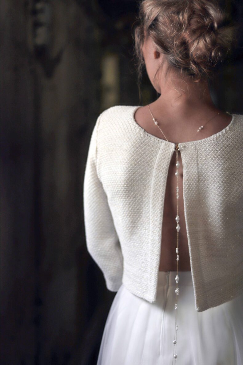 #be sparkling Braut-Strickjacke in ivory/gold