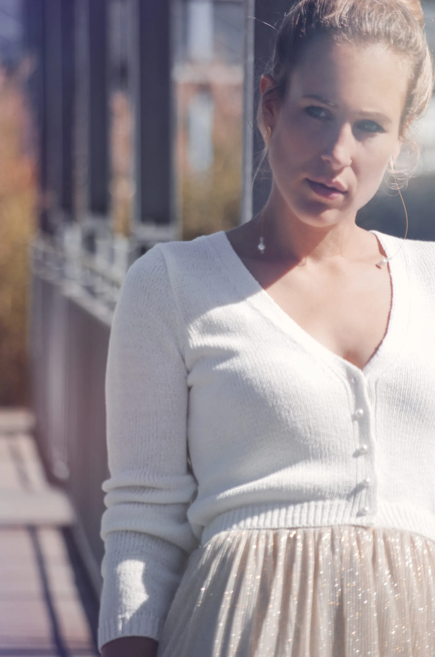 #be lovely Brautcardigan mit Perlenknopfleiste